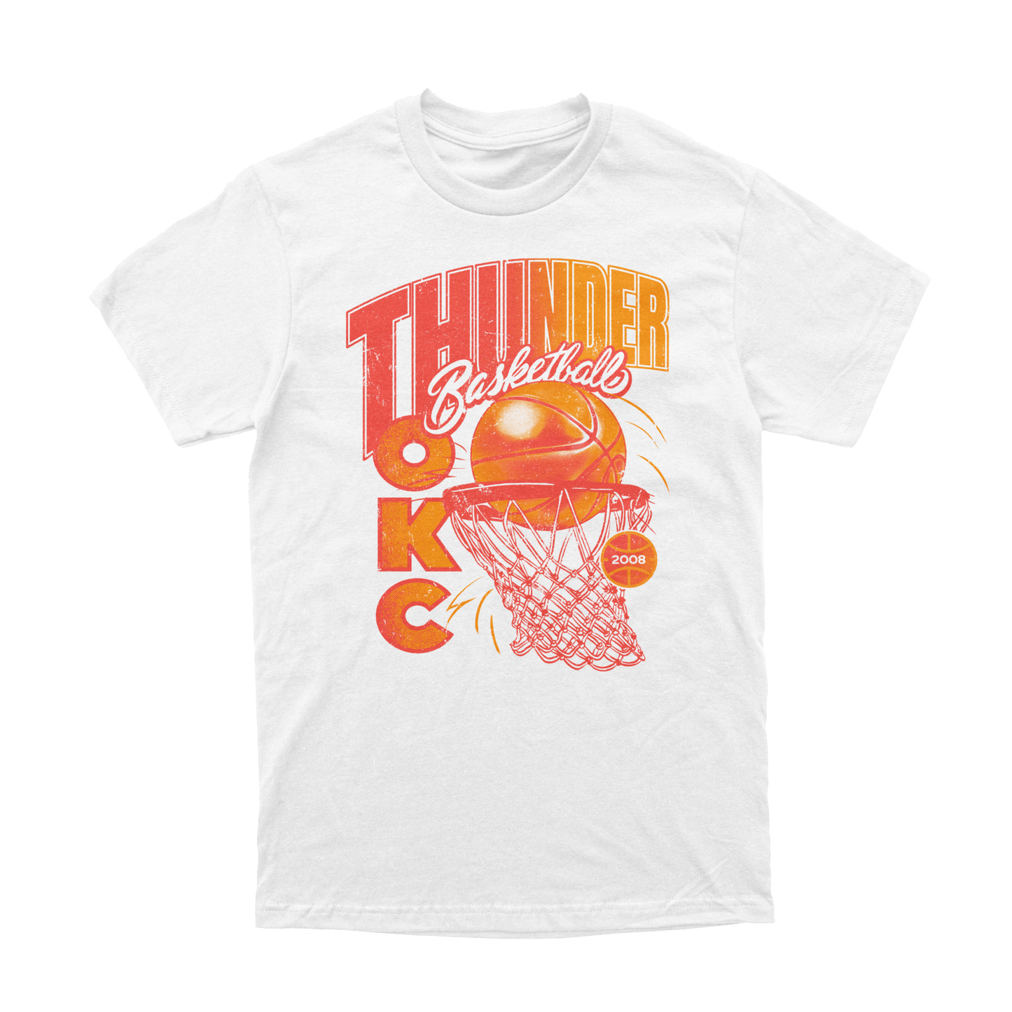 Thunder Throwback | White T-Shirt | OKC Basketball