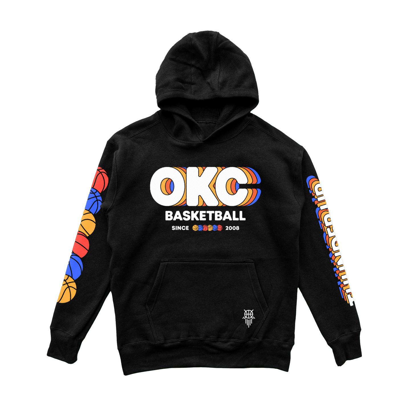 Retro OKC Basketball | Black Hoodie | OKC Basketball