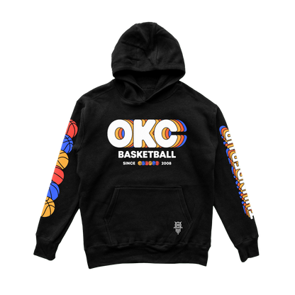 Retro OKC Basketball | Black Hoodie | OKC Basketball