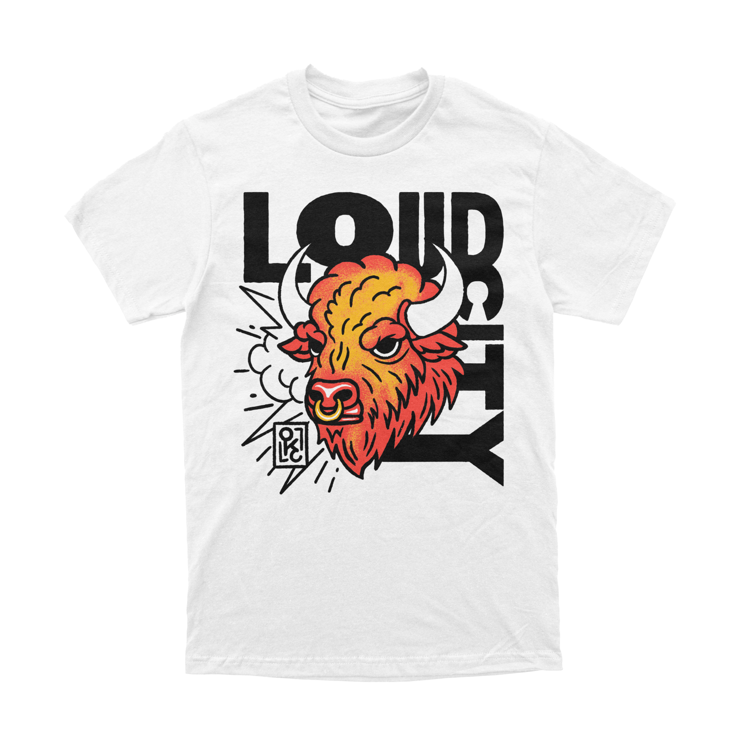 Loud City Bison | White T-Shirt | OKC Basketball