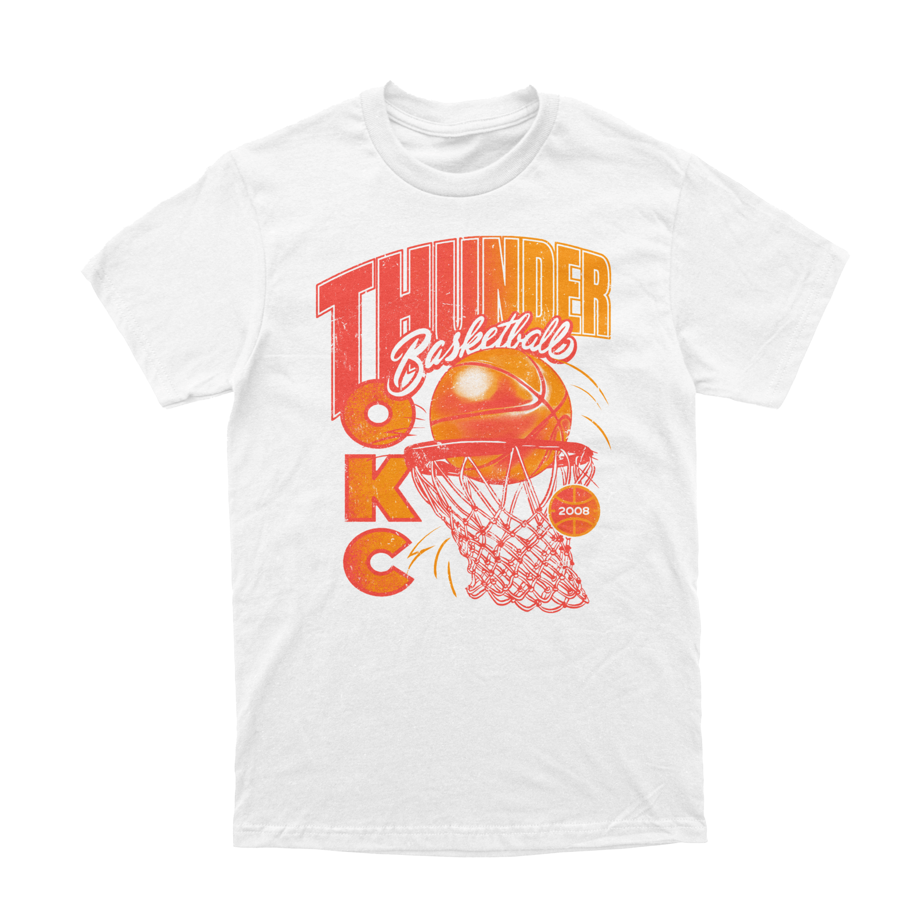 Thunder Throwback | White T-Shirt | OKC Basketball