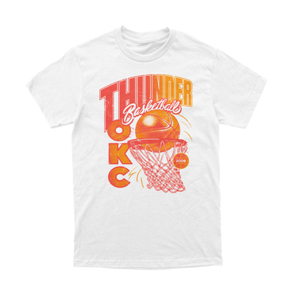 Thunder Throwback | White T-Shirt | OKC Basketball