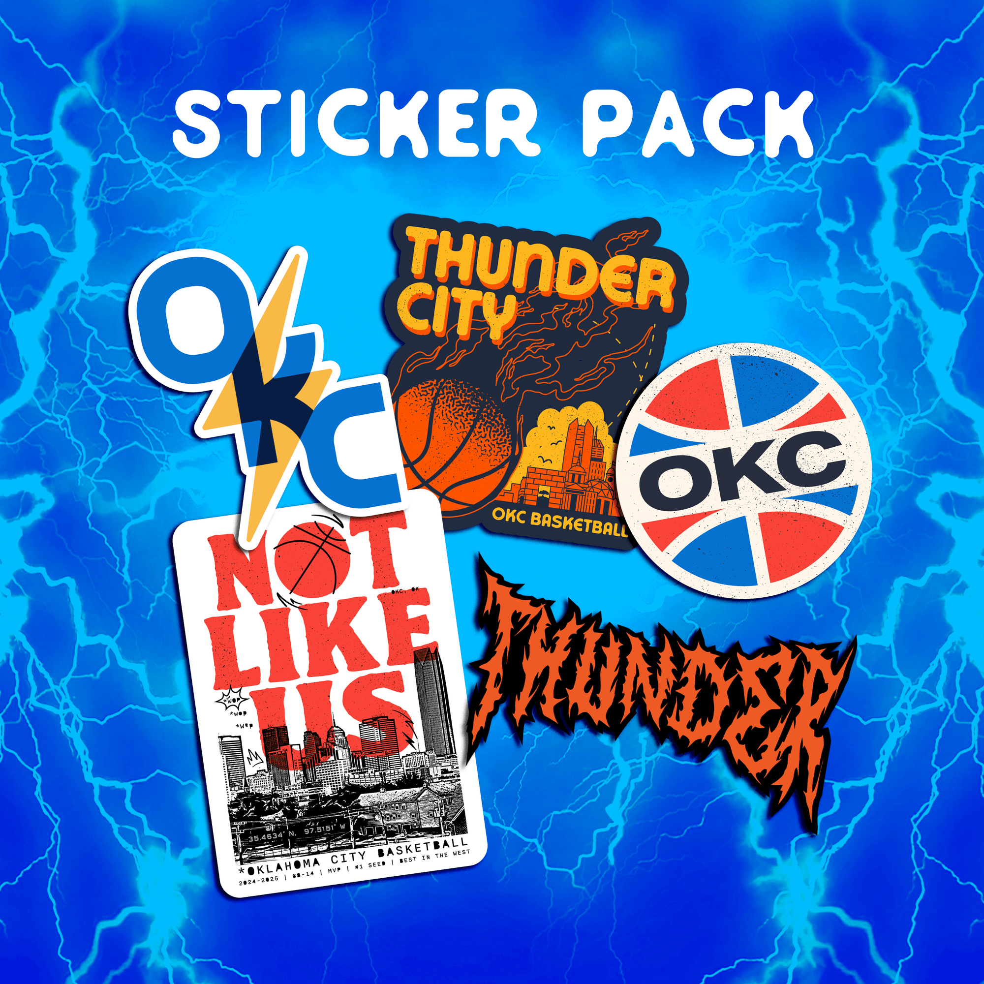 OKC Hype Sticker Pack | 5 Pack Stickers | OKC Basketball