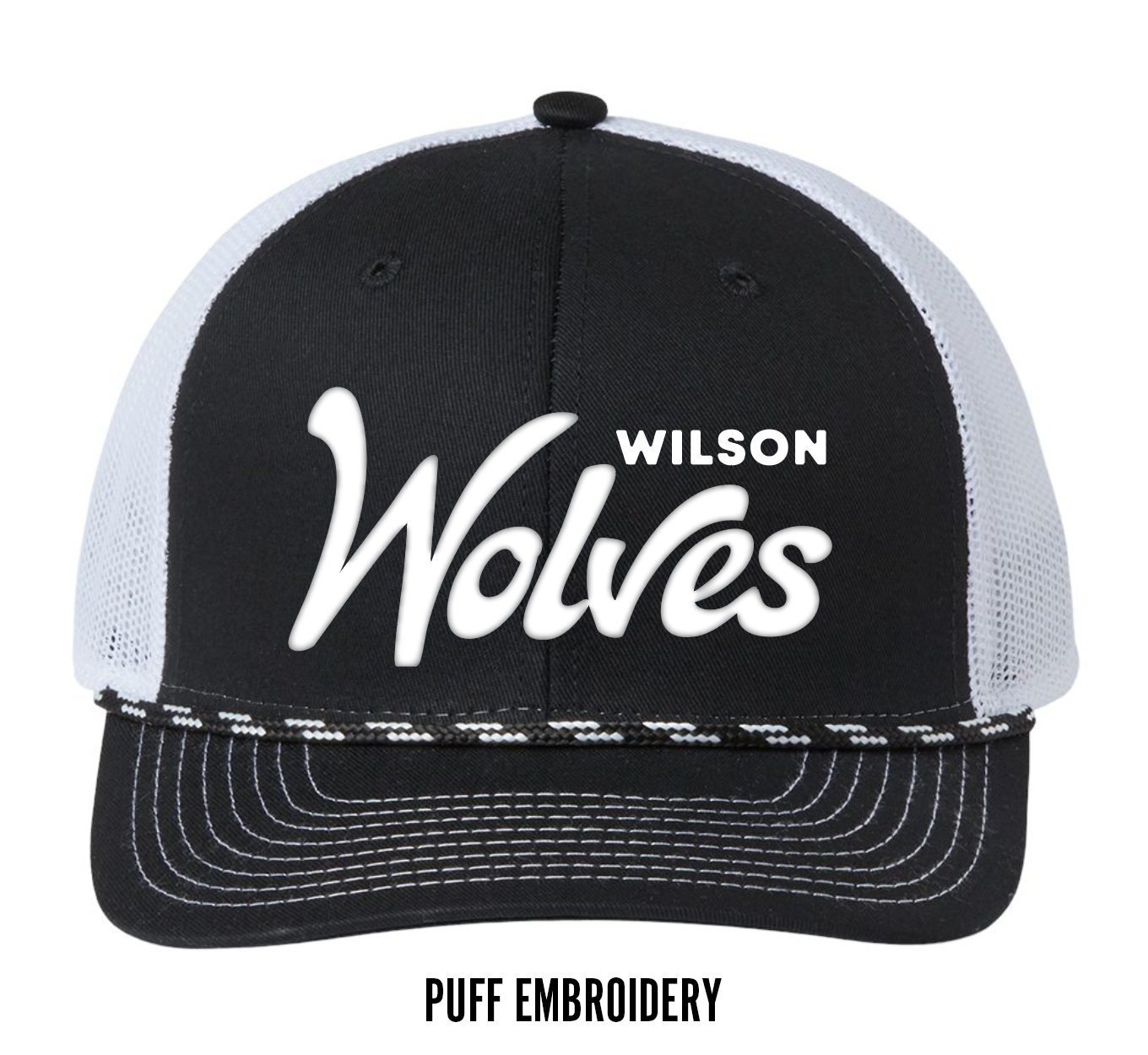 Wilson Wolves Black Hat - Puff Embroidery