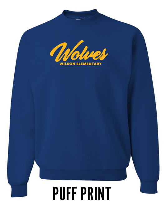 Wilson Wolves Royal Adult Sweatshirt *PUFF PRINT*