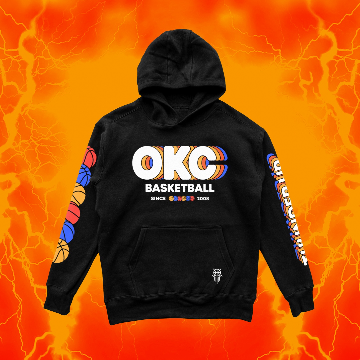 Retro OKC Basketball | Black Hoodie | OKC Basketball