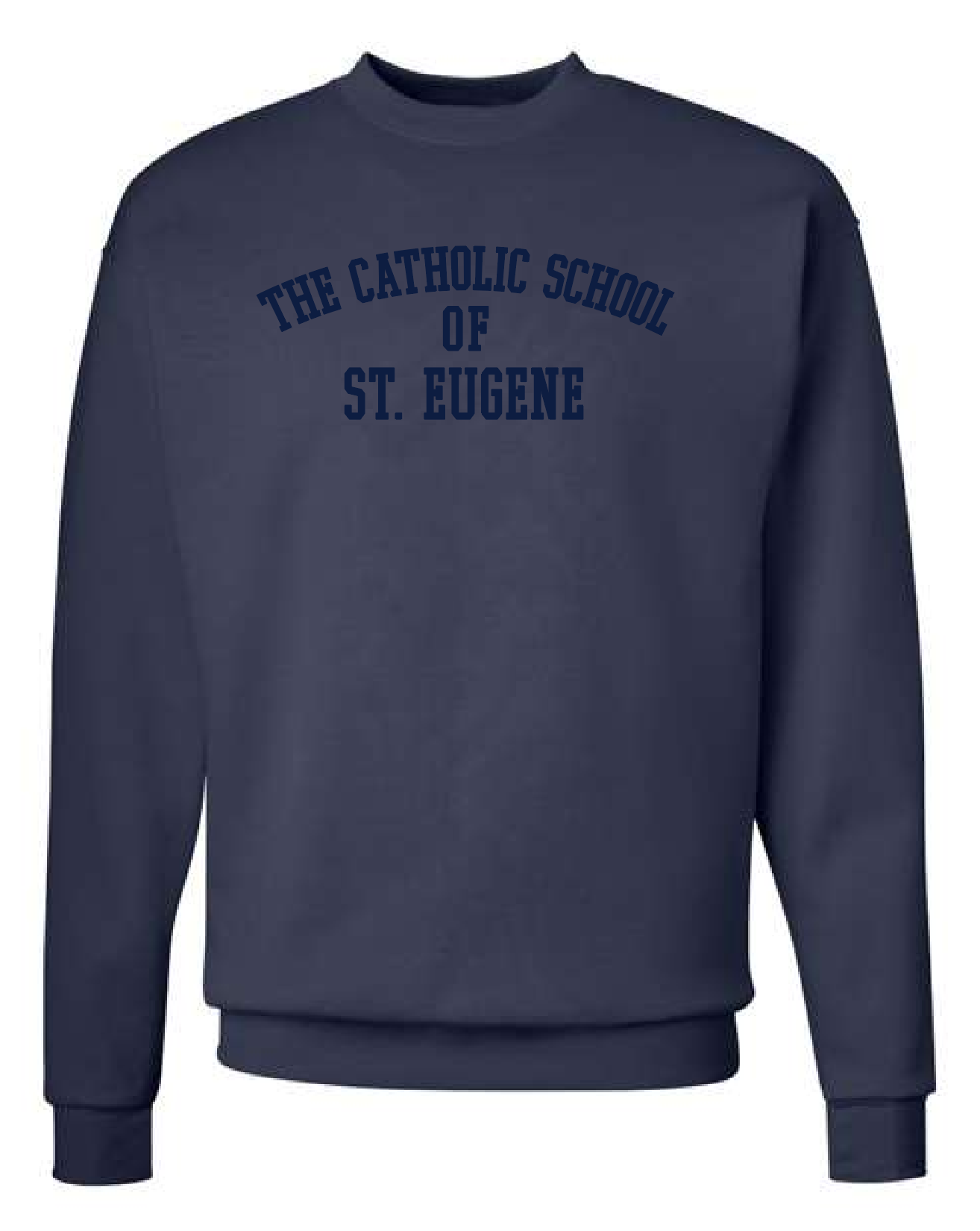 St. Eugene Navy Sweatshirt, Puff Print 2.0