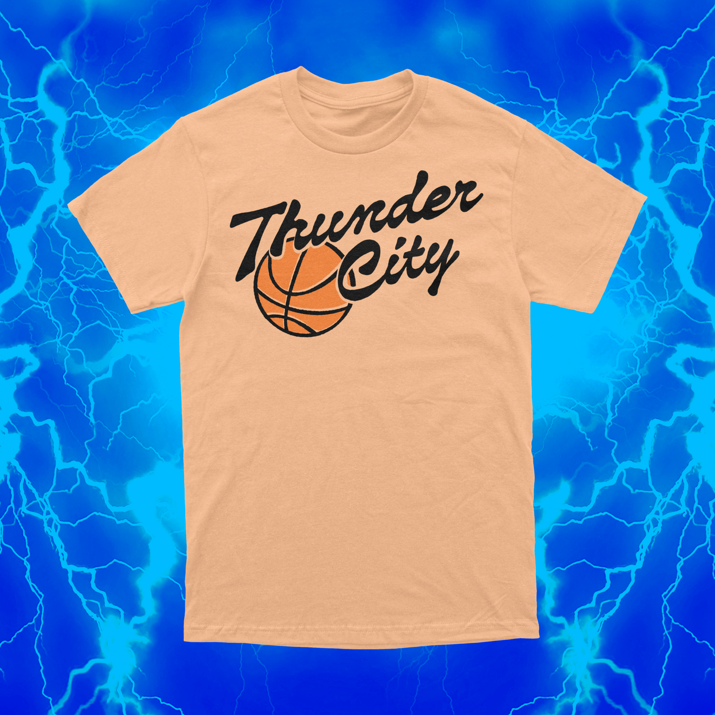 Thunder City | Neon Cantaloupe Shirt | OKC Basketball