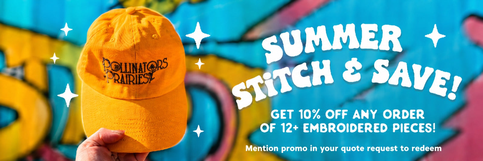 Summer Stitch and Save: get 10 percent off any order of 12 or more embroidered pieces at Oklahoma Shirt Company in Oklahoma City. Click to get a quote.