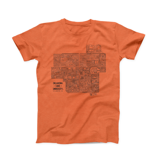 Orange OSU Campus Map T-shirt